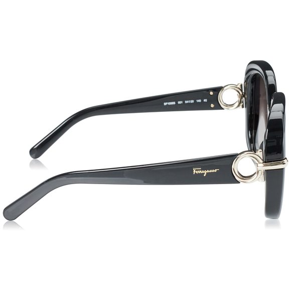 NEW Salvatore Ferragamo SF 1058S 001 Black Sunglasses with Grey Gradient Lenses - Picture 3 of 4